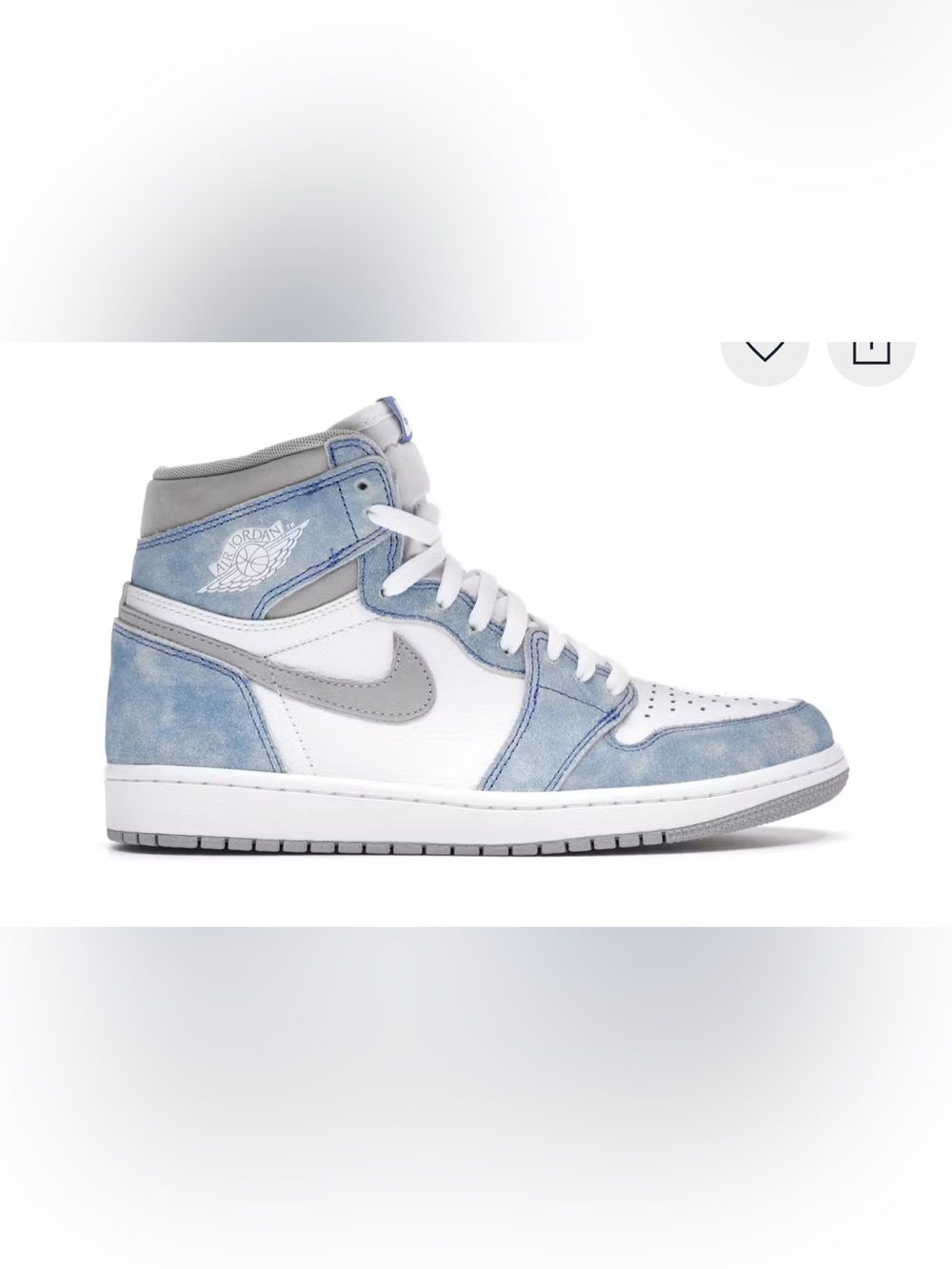 Nike Air Jordan 1 Retro High-Top Sneakers - White & Light Blue